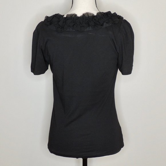 Anne Taylor LOFT Black Ruffle Top - Picture 3 of 6